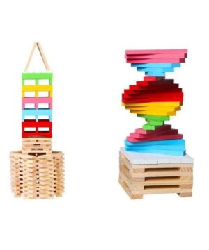 Joc de constructie - Cuburi din lemn pentru construit, 150 piese