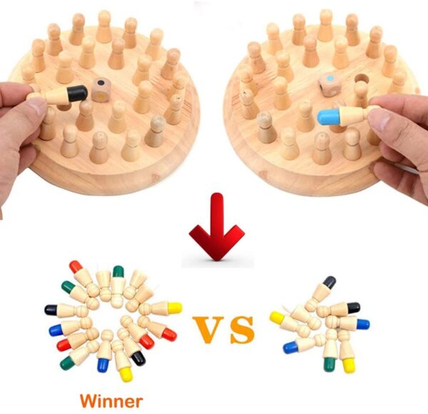 Color Memory Chess, Joc de memorie cu zar si 24 pioni din lemn