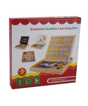 Cutie cu tablita magnetica doua fete si accesorii multiple pentru jocuri educative si Sudoku