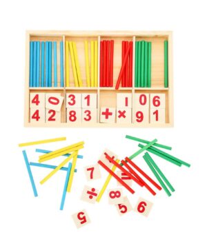 Joc educativ, Jocul numerelor cu piese din lemn + Jocul numerelor clasic cadou, multicolor, 5-8 ani