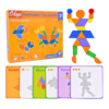 joc educativ din lemn tangram cu 37 piese geometrice multicolore